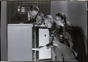 Refrigerator Prints: People Marveling at Refrigerator
