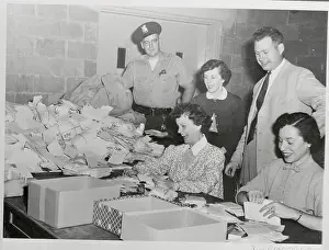Michigan Prints: People Opening Letters