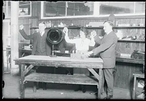People Operating a Radiophone