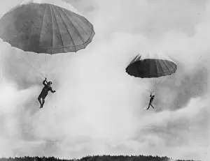 Courage Prints: Two People Parachuting