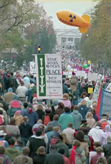 People Participating in March for Global Nuclear Disarmament