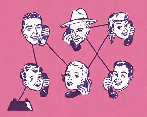 Science And Technology Gallery: Six People on a Phone Conversation
