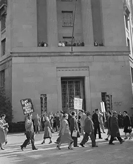 People Picketing Justice Department Building