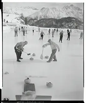 Curling Prints: People Playing a Game of Curling