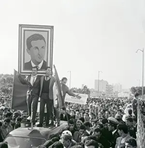 Socialism Prints: People at Pro-Ben Bella Rally with Signs