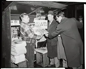 People Reading Headline of Stalin's Impending Death