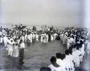 Ceremony Prints: People at River Bank for Baptism