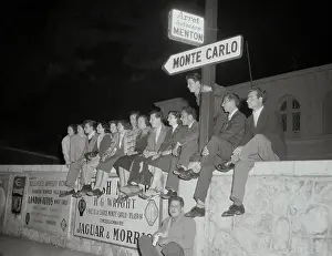 Monaco Prints: People Sitting on a Wall
