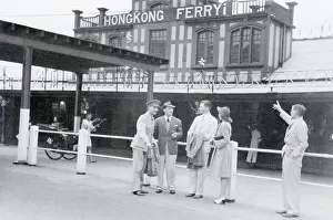 Evacuation Prints: People Standing At Hong Kong Ferry Dock