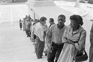 People Standing on Steps of Supreme Court Building
