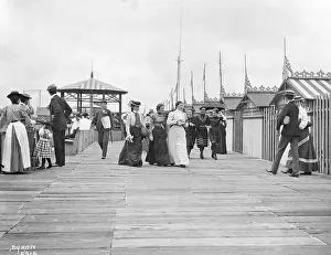 Asbury Park Prints: People Strolling on Boardwalk
