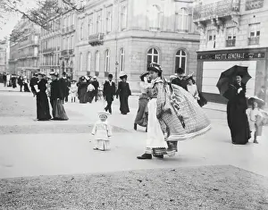 People Strolling Along Champs-Elysees