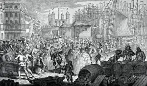 People Unloading Imports from France