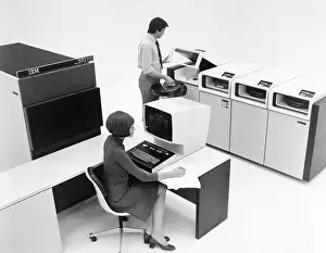 Computer Prints: People Using IBM 370115 Computer
