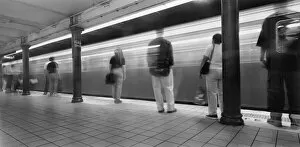 Images Dated 17th June 2004: People waiting for subway, New York City