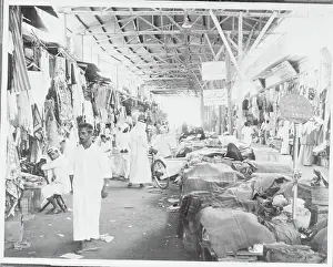 Bazaar Prints: People Walking Through Market