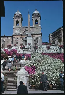 People Walking Up Spanish Steps
