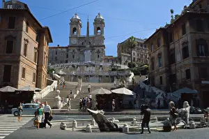 People Walking Up Spanish Steps