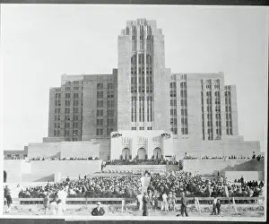 People Watching the Cornerstone Laying for a New Hospital
