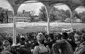 Digital Vision Vectors Gallery: People Watching a Game at the Germantown Cricket Club in Philadelphia, Pennsylvania