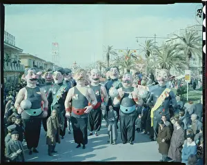 People Wearing Humorous Costumes in Parade