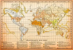Peoples map of the earth from 19th century