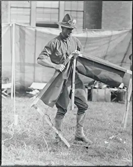 Percy Houghton During Army Maneuvers on Campsite