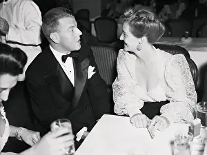 Performer Bette Davis Sitting With John Farnsworth at Table