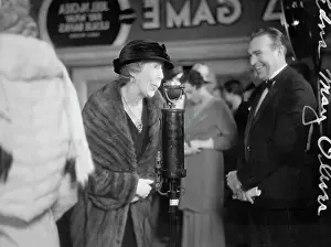 Performer Edna May Oliver at Theater Premiere Microphone