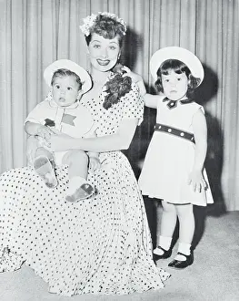 Performer Lucille Ball Posing With Her Children