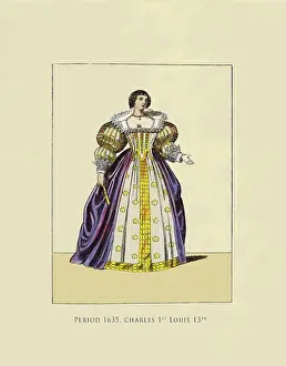 Fashon Prints: Period 1635. Charles 1st Louis 13th