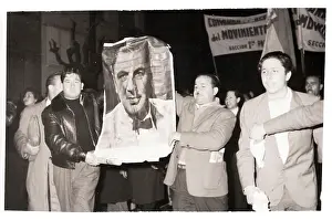Supporters Prints: Peronistas Carry Sign with Picture of Peron