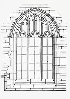 Gothic Style Gallery: Perpendicular tracery decorating Gothic window