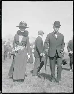 Elmont Prints: Perry Belmont and Wife at Racing Association Meeting