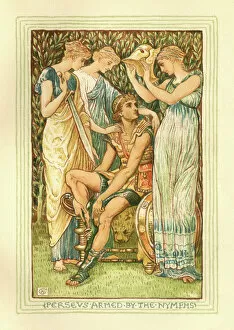 Greek Mythology Decor Prints Gallery: Perseus armed by the Nymphs - Greek mythology