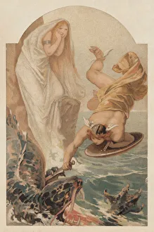 Greek Mythology Decor Prints Gallery: Perseus freeing Andromeda, Greek Mythology, lithograph, published in 1897