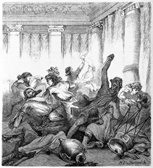 Persian Culture Prints: Persian ambassadors, invaded by the Macedonians in womens clothes