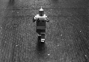 Invasion Prints: Person dressed as robot