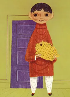 Turtleneck Prints: Person Holding Piggy Bank