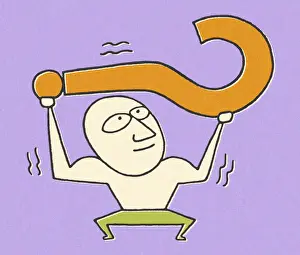 Lift Prints: Person Holding Up a Question Mark