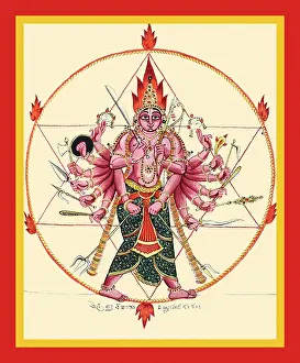 Staff Prints: Personification of Vishnu's chakra
