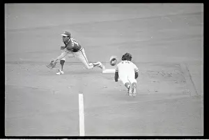 Pete Rose Stealing Second Base
