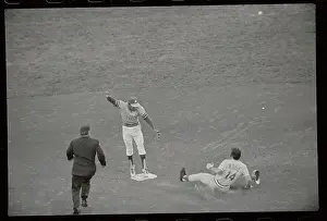 Pete Rose Stealing Second Base