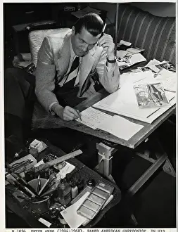 Cartoonist Prints: Peter Arno Working In His Studio