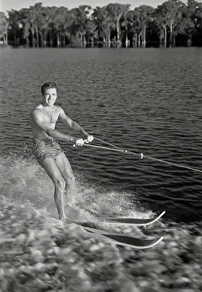 Winter Haven Prints: Peter Lawford Water Skiing