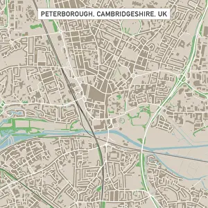 Cambridgeshire Prints: Peterborough Cambridgeshire UK City Street Map