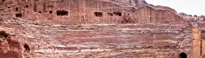 Bedoin Prints: Petra Archaelogical site - Wide angle view of Theatre