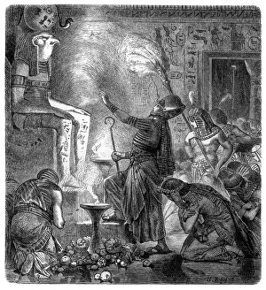 Religious Offering Prints: Pharaoh in the temple