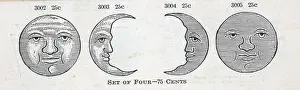 Almanac Prints: Four Phases Of The Moon