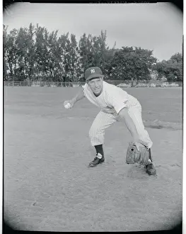 Phil Rizzuto in Pitching Stance